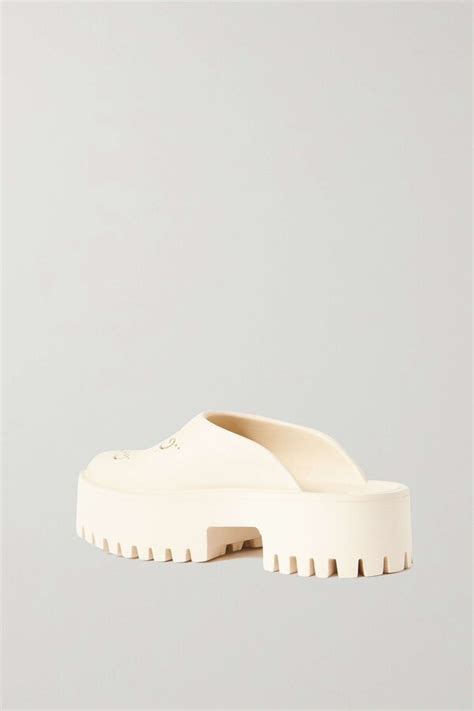 gucci rubber mules white|gucci rubber platform mules.